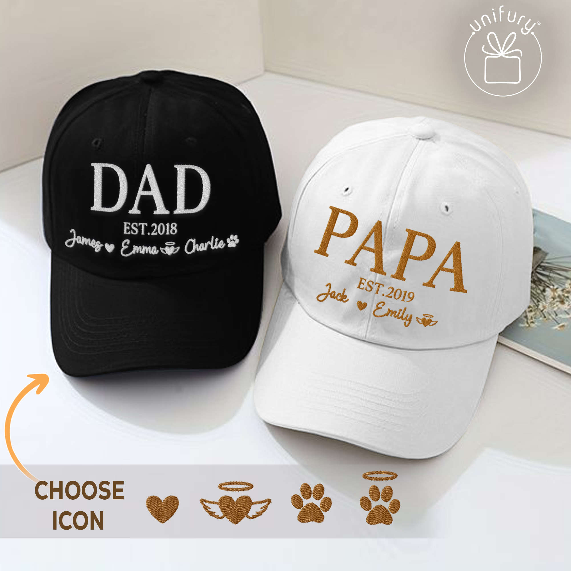 Image of Custom Dad Est Year With Name Embroidered Hat