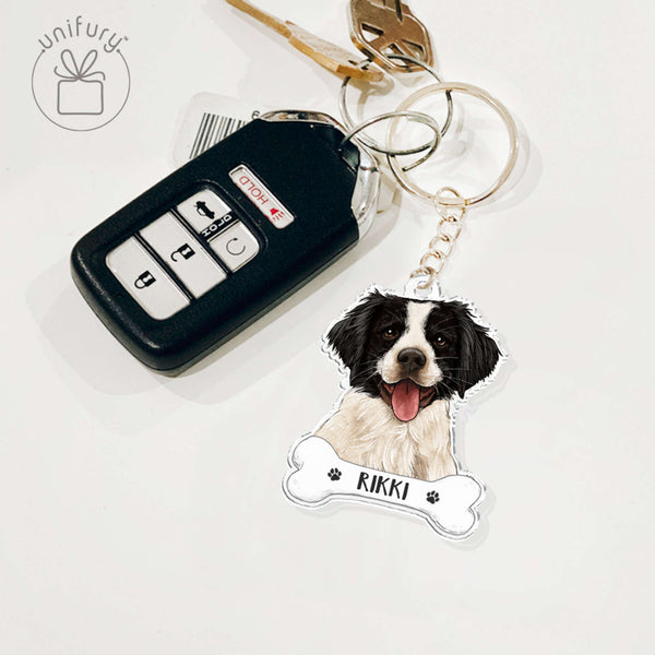 Custom Dog Cartoon Transparent Acrylic Keychain for Dog Lovers