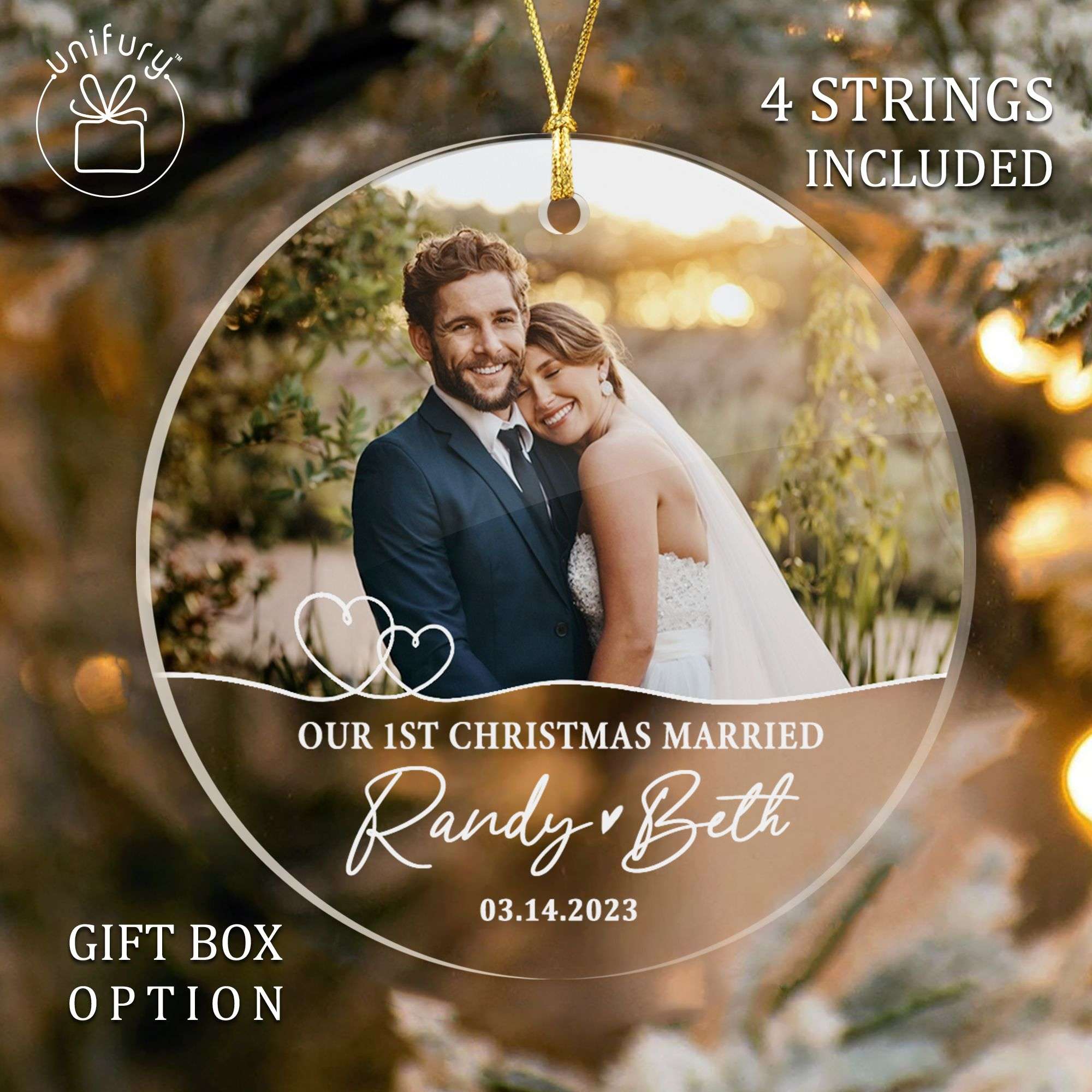 Custom Photo First Christmas Together, Clear Acrylic Wedding Christmas –  Elation Factory Co