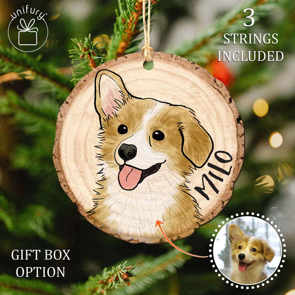 Unique Pet's Face Wooden Ornament for Dog Lovers
