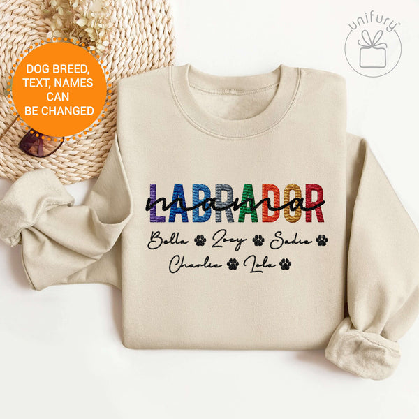 Dog Breed Mama Embroidered Sweatshirt For Dog Lovers