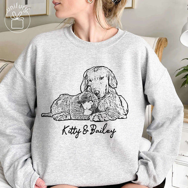 Pet Portrait Sleeve Printed Sweatshirt