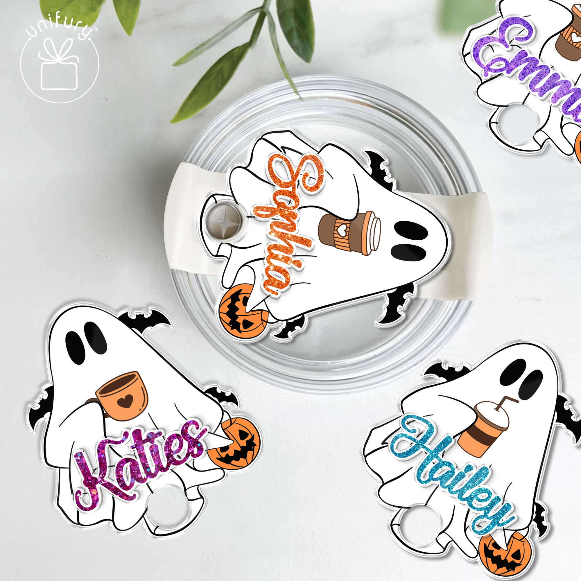 Stanley Tumbler Accessories Halloween - Ghost Tumbler Custom Name Tag –  Festive Gal