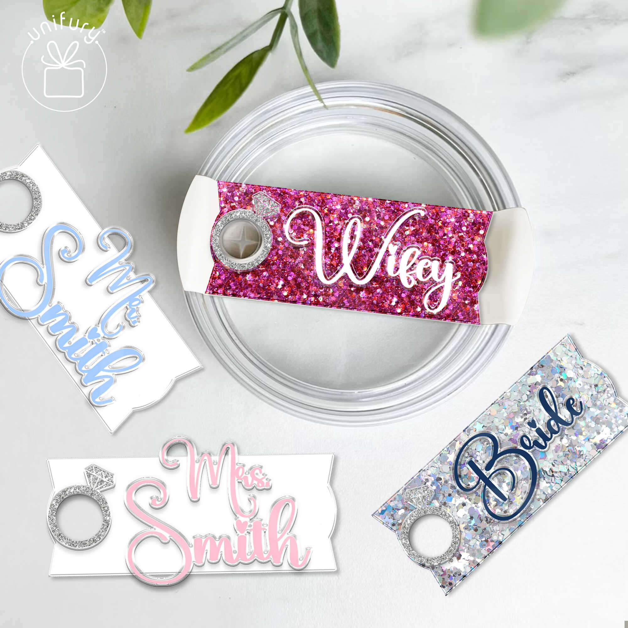 Personalized Valentine Acrylic Stanley Tumbler Name Plate – The Rainbow  Feather
