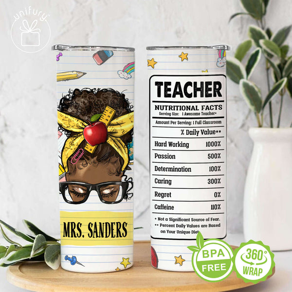 Personalized Teacher Skinny Tumbler - Awesome
