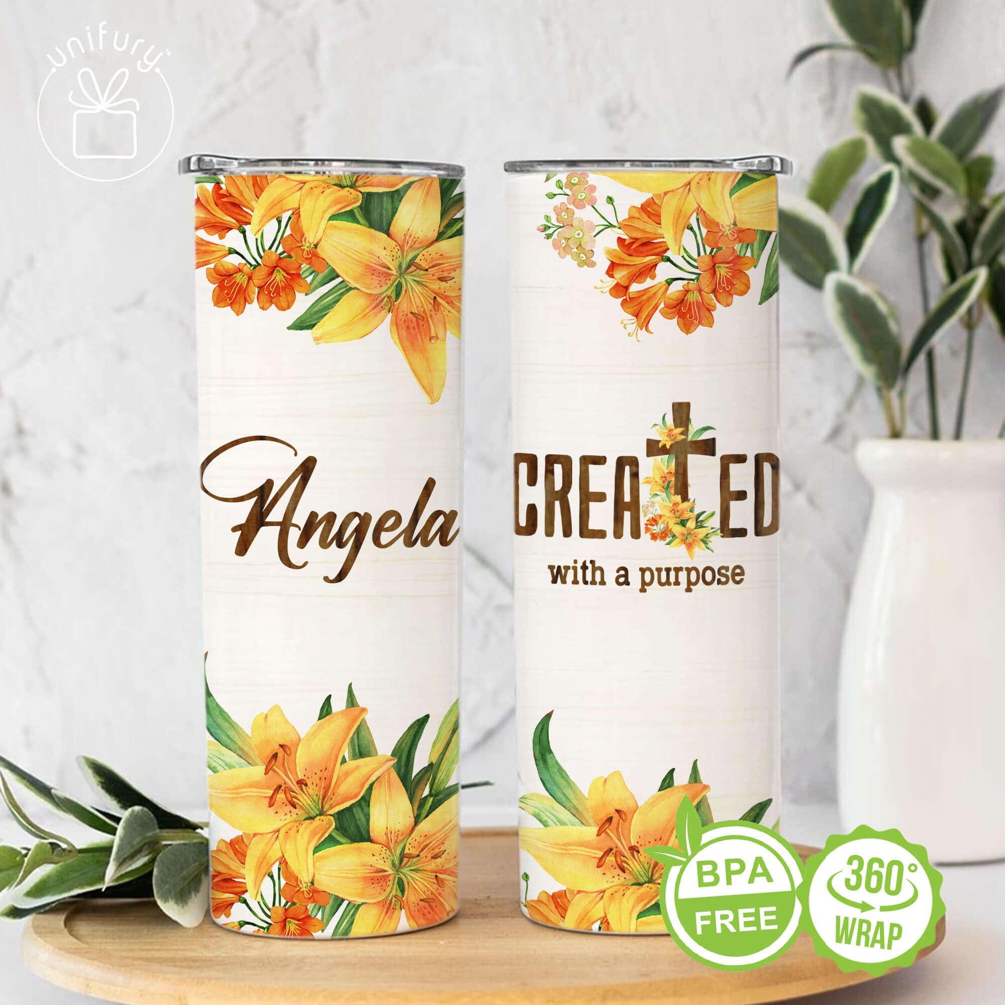 Christian Floral 20 Oz Skinny Tumbler Graphic by pennelmark245291 ·  Creative Fabrica