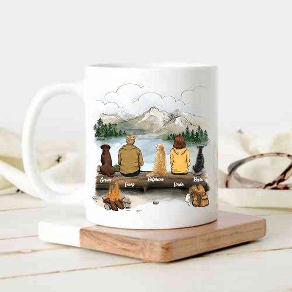 Personalized dog mug gifts for dog lovers - DOG & COUPLE - Hiking - Mountain - 2415