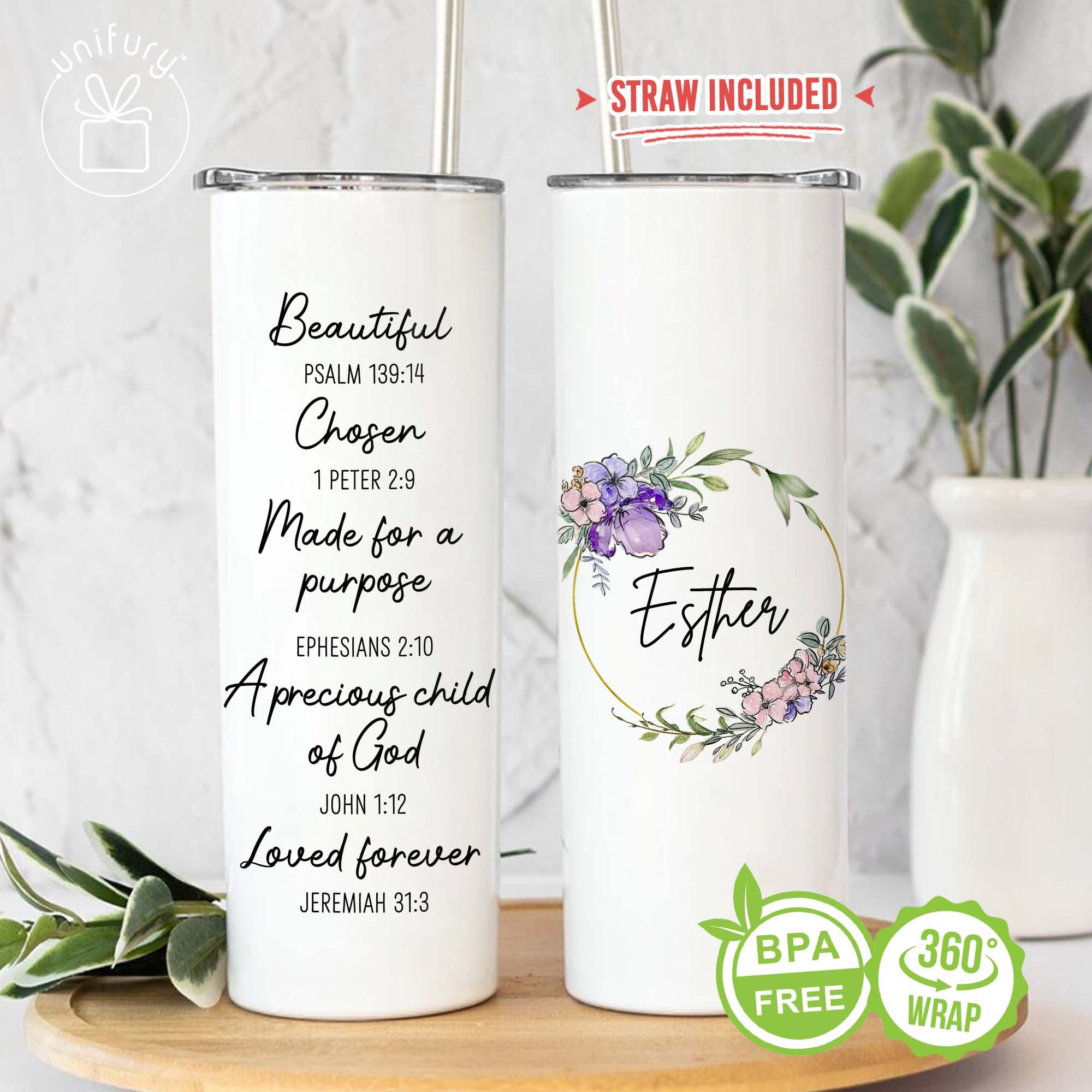 Minimal Floral Personalized Name on 25oz Frosted Glass Tumbler – Modern  Lifestyle Gifts