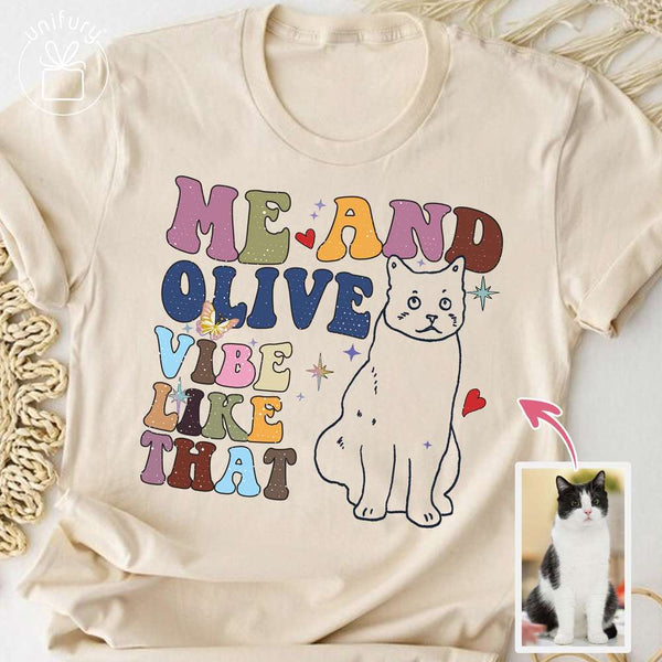 Vibe Like That Ugly Art Line T-Shirt for Cat Lovers