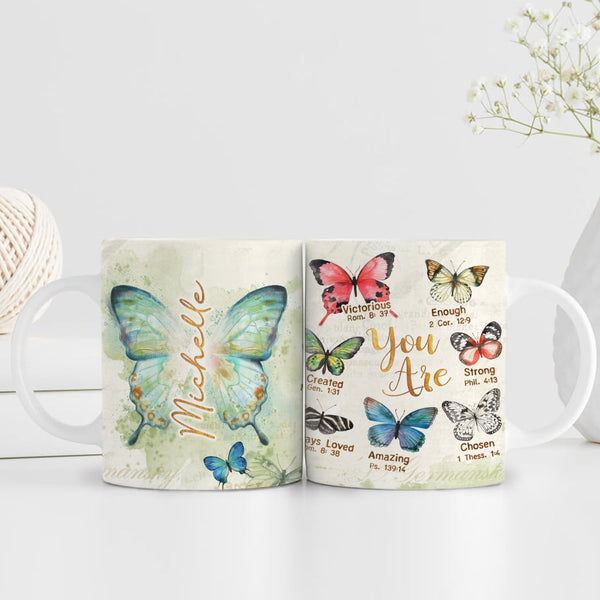 Butterfly Personalized Christian Mugs For Daughter in Law