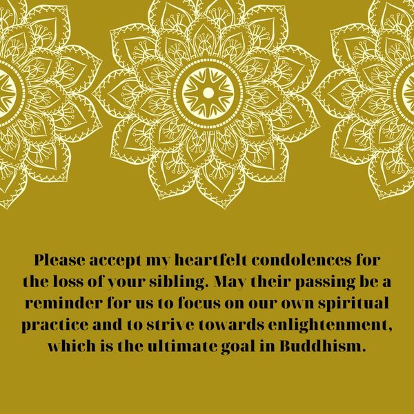 Buddhist sympathy message for familys