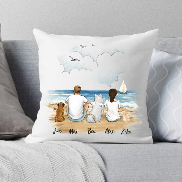 Personalized Beach Throw Pillow for dog lovers