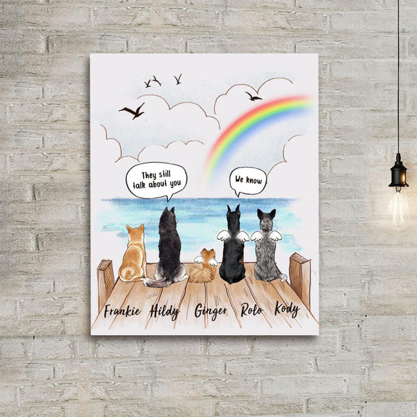 They still talk about you conversation Personalized dog memorial Canvas Print