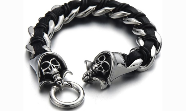 Mens-skull-halloween-bracelet