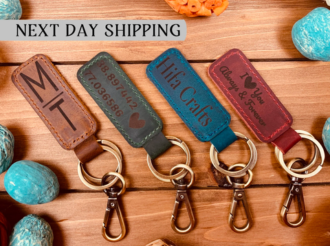 Personalized Leather Keychain