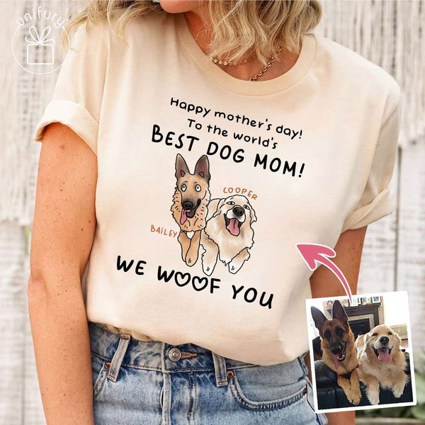 "We Woof You" Ugly Colored T-Shirt for Mom