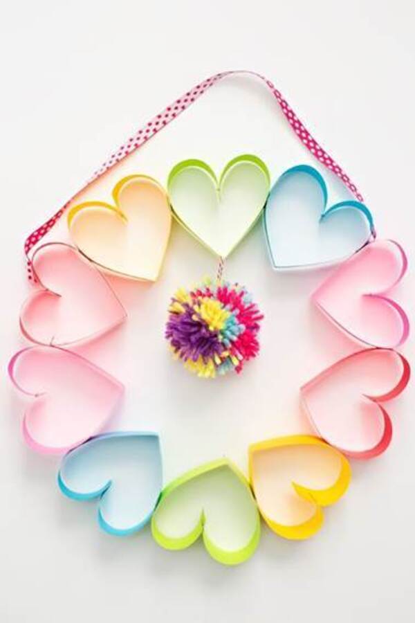 Rainbow Heart Wreath