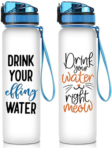 Water Bottle Tracker Motivational Water Bottle Drink Your Effing Water  Water Bottle Motivational Water Bottle With Hourly Time Track 