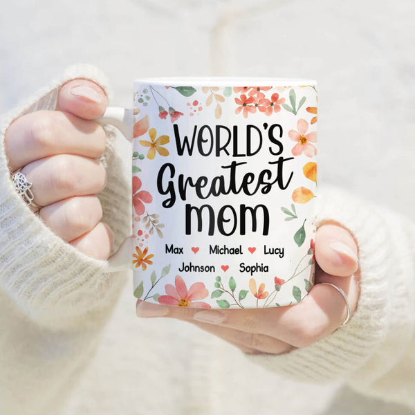 Personalized Best Mom Ever Edge to Edge Coffee Mug Mother’s Day Gifts for Daughter