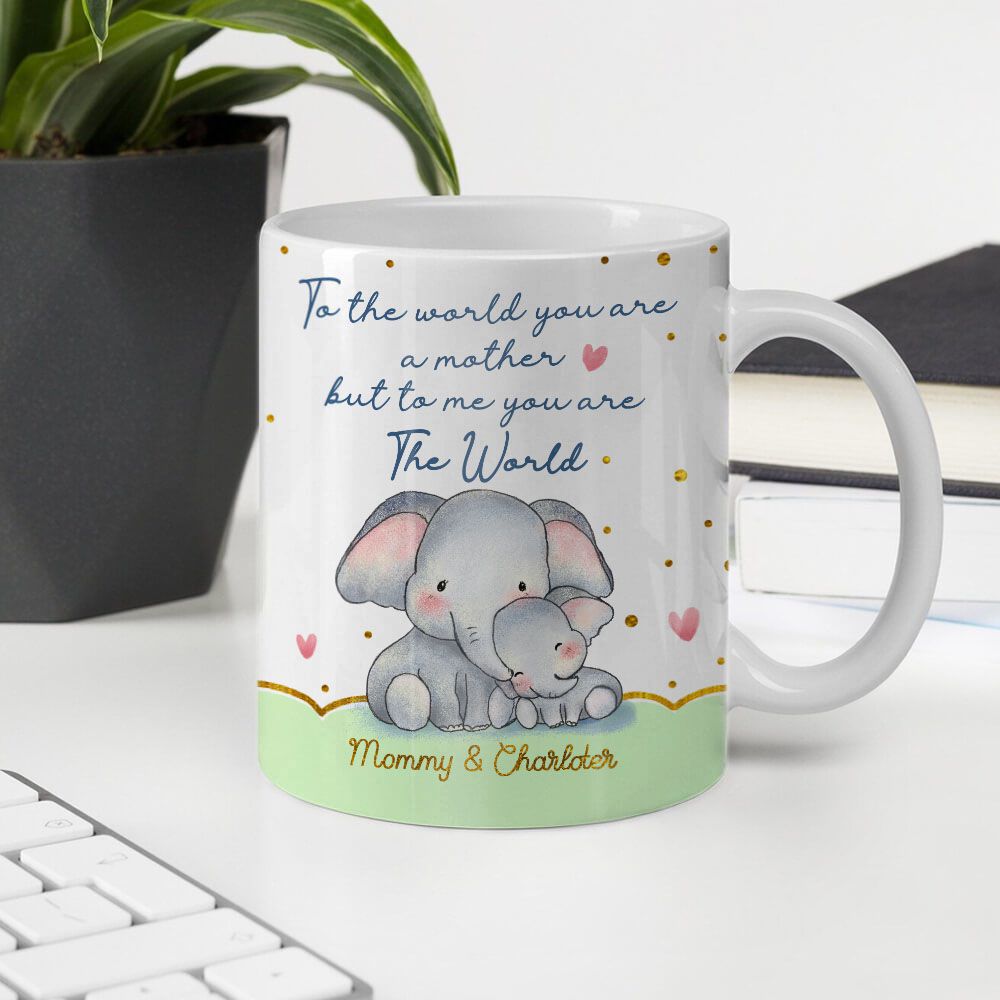 Mom to son Coffee Mugs, Elephant painting, I always have you