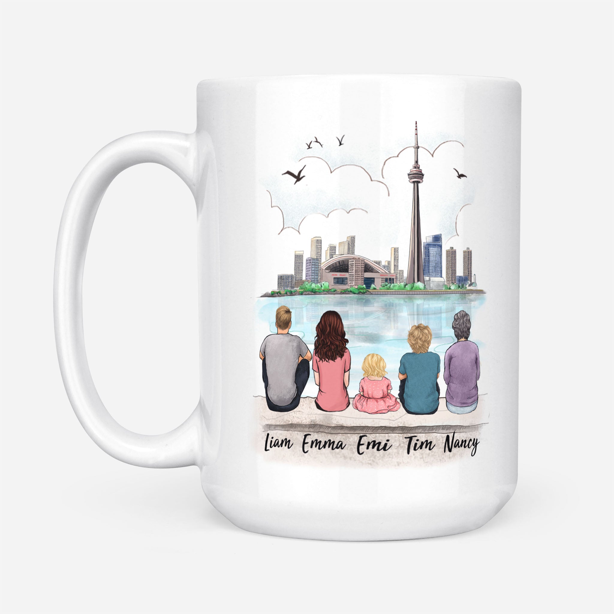 Personalized family members coffee mug gift for the whole