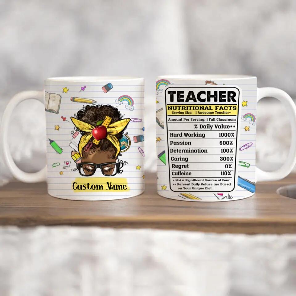 Personalized Teacher Clear Glass Tumbler, Flower Coffee Cup - Unifury
