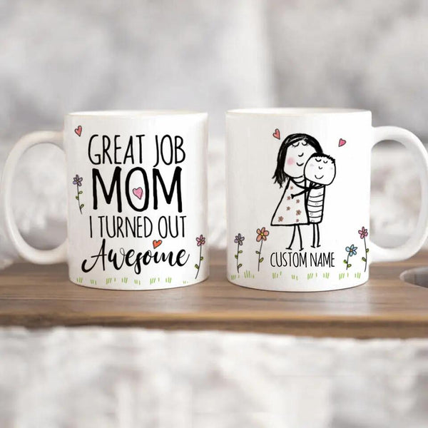 “Great Job” Personalized Mom Mug - Mother's Day Gifts For Daughter