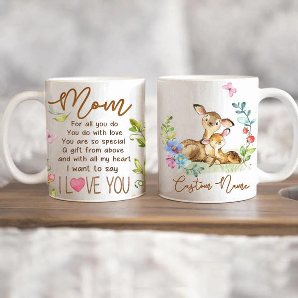 Personalized Mom Edge to Edge Coffee Mug for Daughter