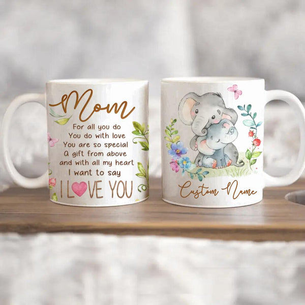 Personalized Animal Mom Edge to Edge Coffee Mug