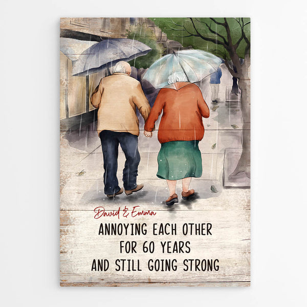 Annoying Each Other For Years Anniversary Canvas Print For Old Couples