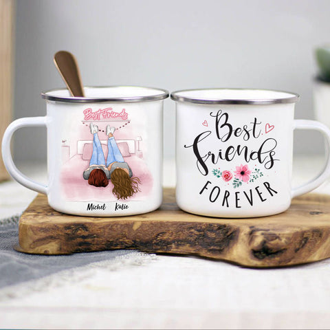 Besties - Engraved Personalized Stainless Steel Tumbler, Best Friend  Birthday Gift, Bestie Mug