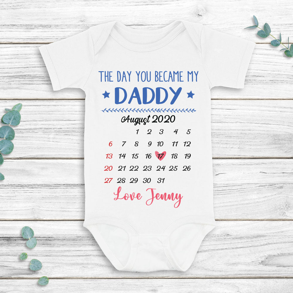 Custom Our 1st Father's Day Shirt And Baby Onesie, Funny Cute 1st