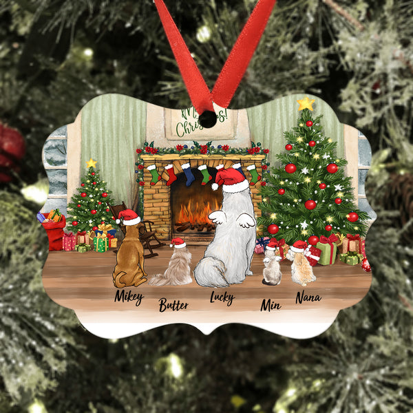 Personalized Christmas Medallion Metal Ornament Gifts For Dog Lovers - Dog & Cat