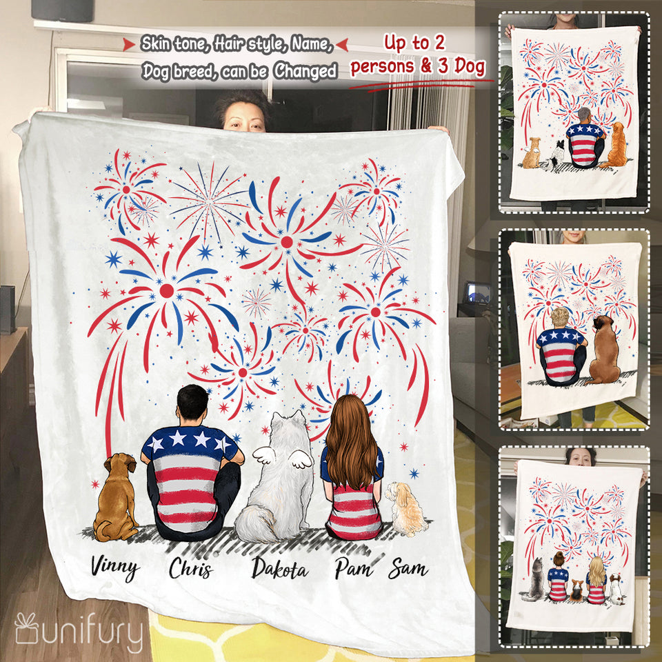 4th of July American Flag Round Beach Towel Blanket with ...