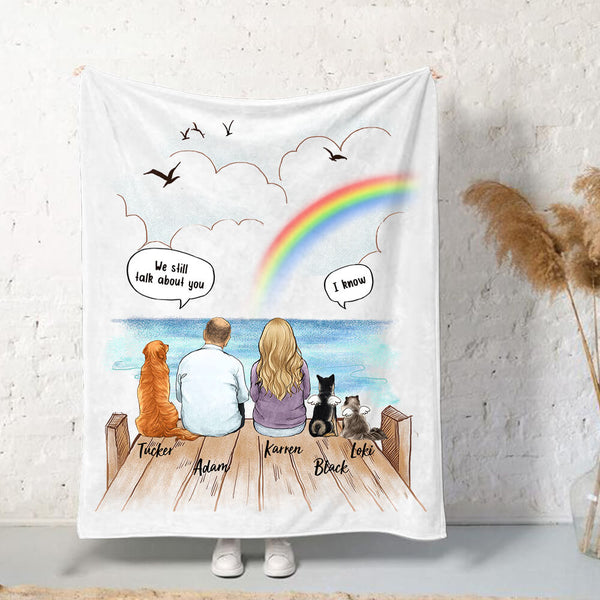 Personalized Dog and Human Memorial Fleece Blanket