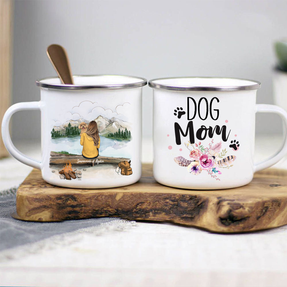 Dog Mama Enamel Coffee Mugs Custom Name Dogs Mommy Campfire Cups Gift  Personalized for Her Dog Owner Gifts for Dog Lovers Women - AliExpress