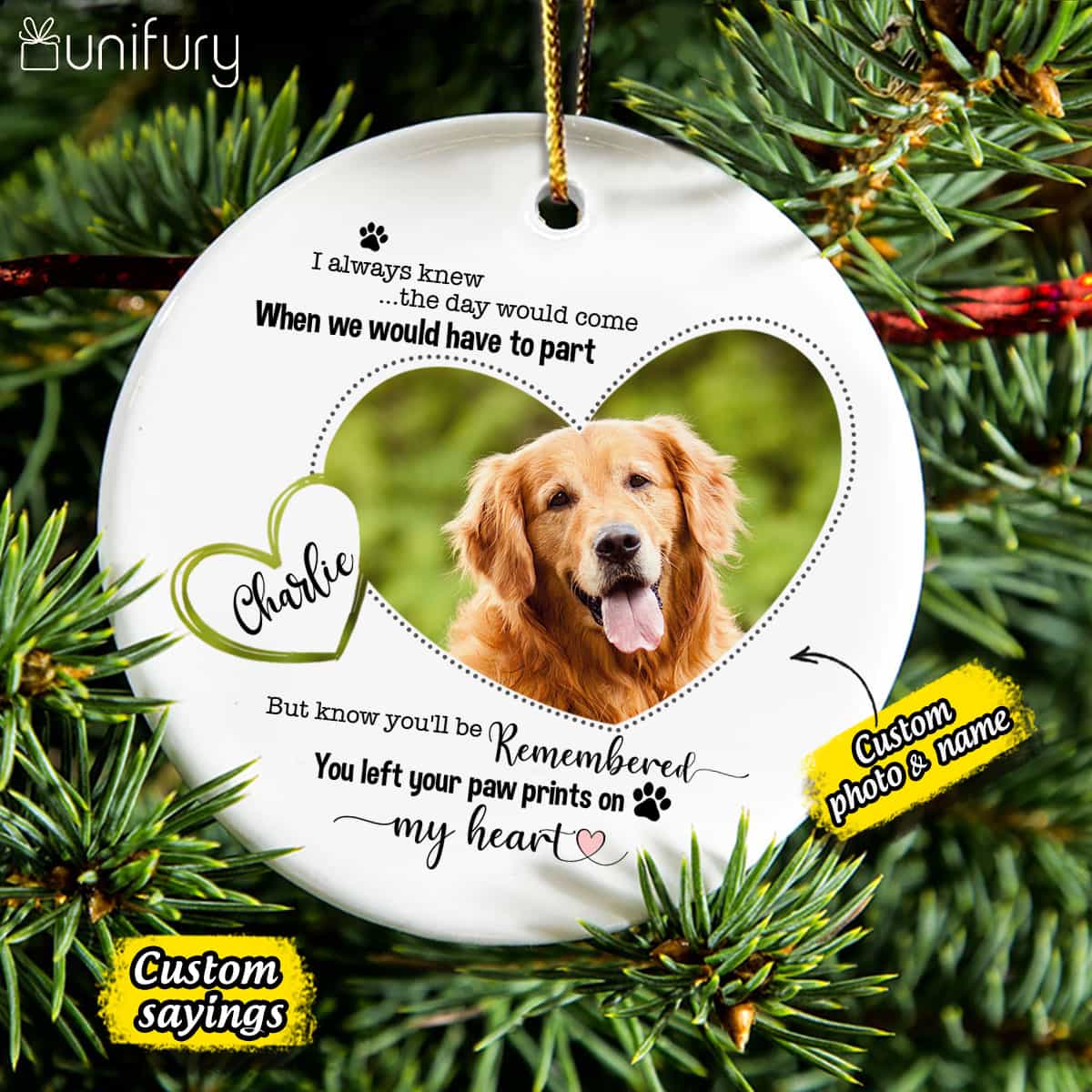 Dog Memorial Christmas Ornament, Pet Loss Gifts, Forever Loved, Dog Me