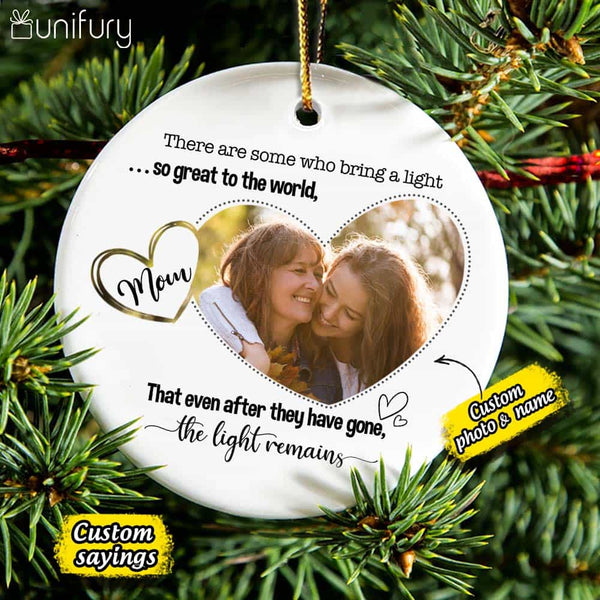 Personalized Memorial Christmas Ceramic Ornaments - Custom Photo & Sayings