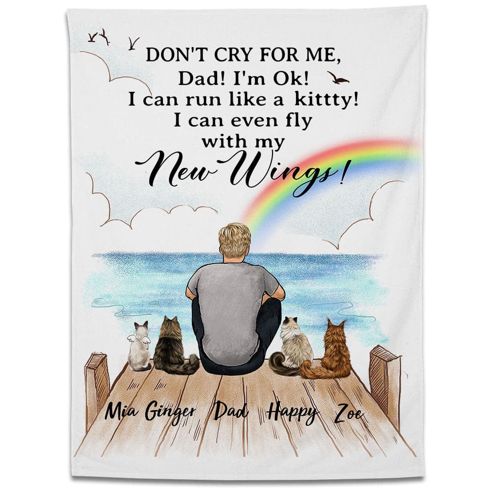 Custom Photo Blanket  Don't Cry Sweet Mama Cat Poem