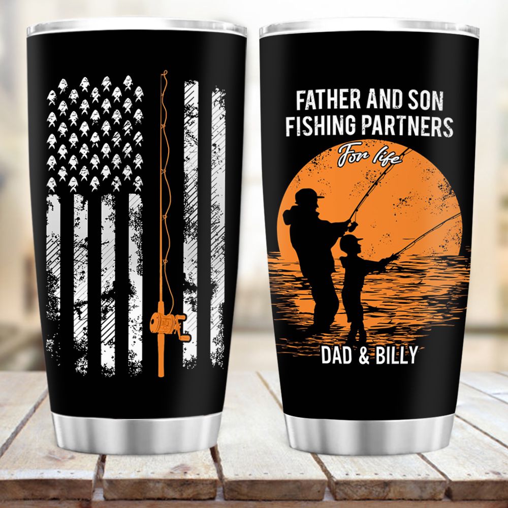 Personalized Fishing Fat Tumbler Gift For Grandpa Tumbler - Custom