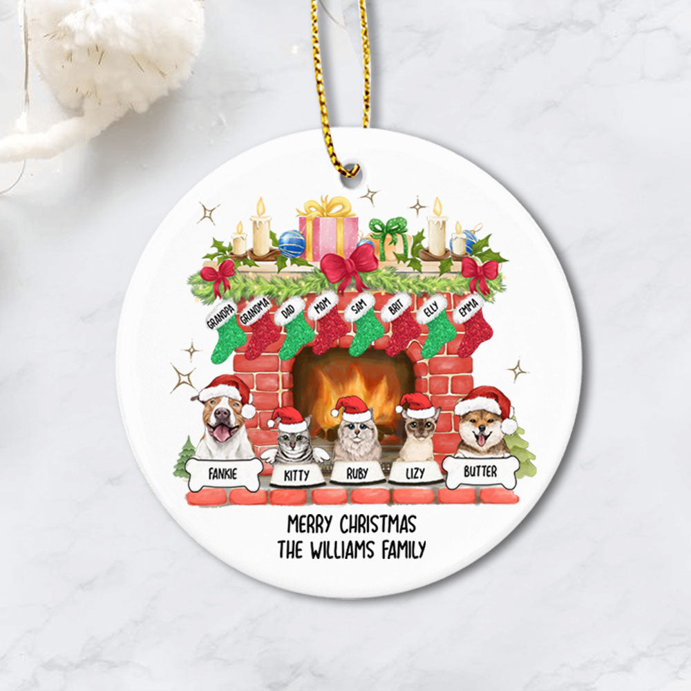 Christmas Suncatcher Ornament Gifts, Personalized Christmas Gifts for Dog Cat Lovers 6x6 Inches Unifury