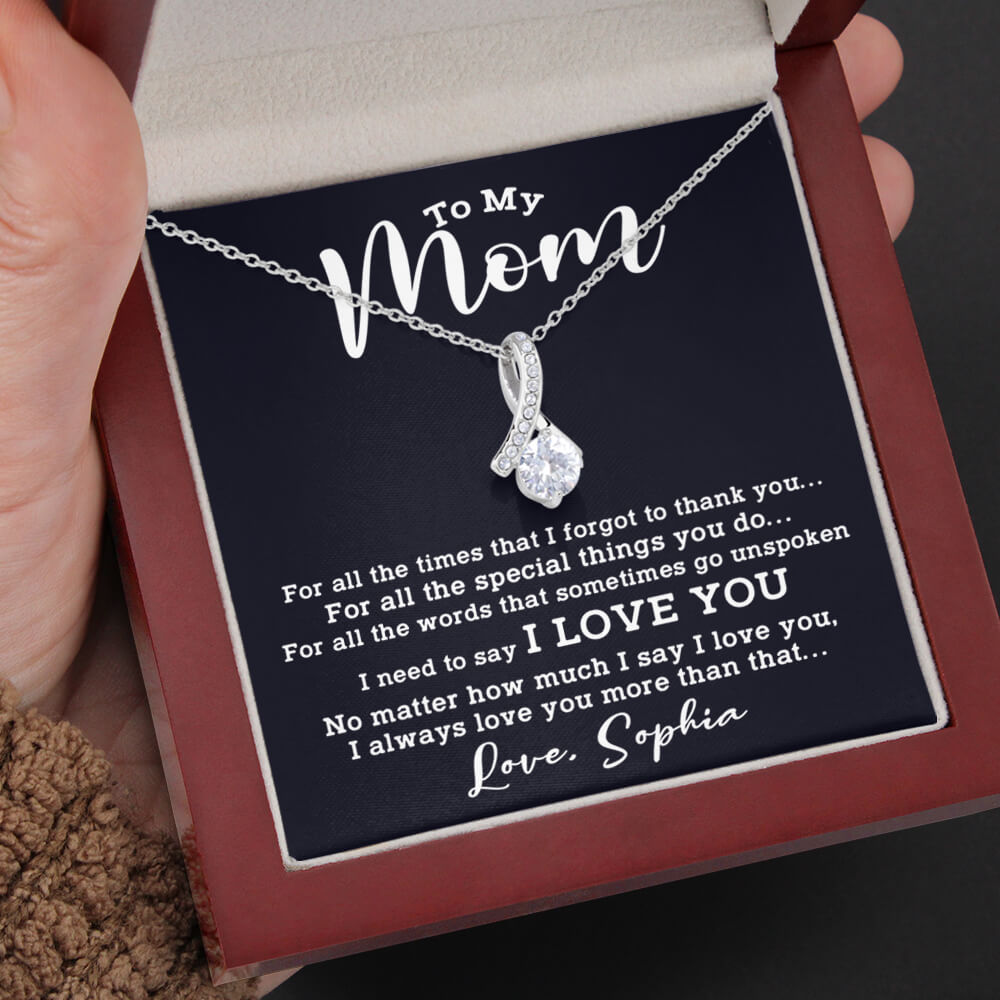 Thank you Mom gift necklace for mother's day from daughter/son