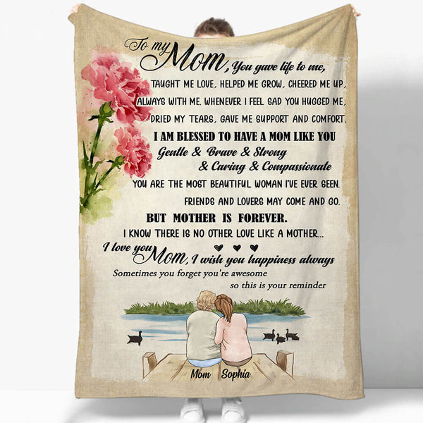 Personalized Mother's day fleece blanket gifts for Mom - You Gave Life To Me