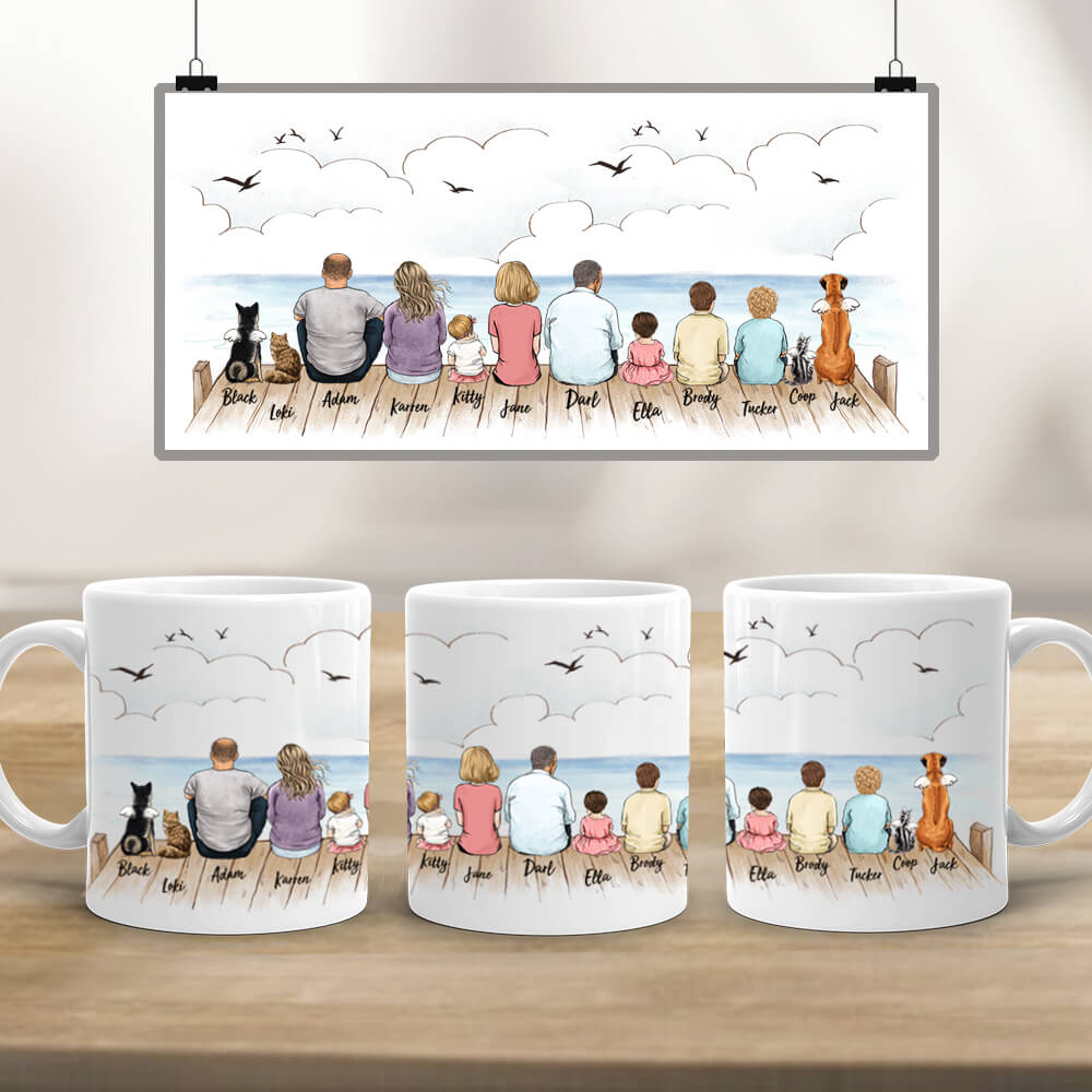 Personalized dog mug gifts for dog lovers - Wooden Dock - 2250