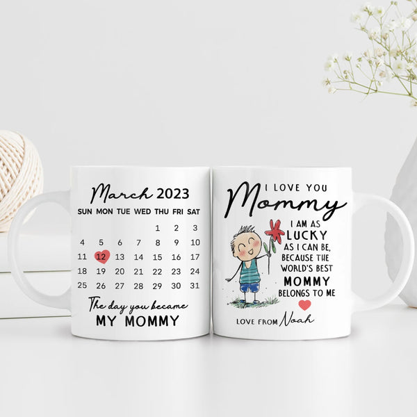 Personalized Calendar Mom Edge to Edge Coffee Mug