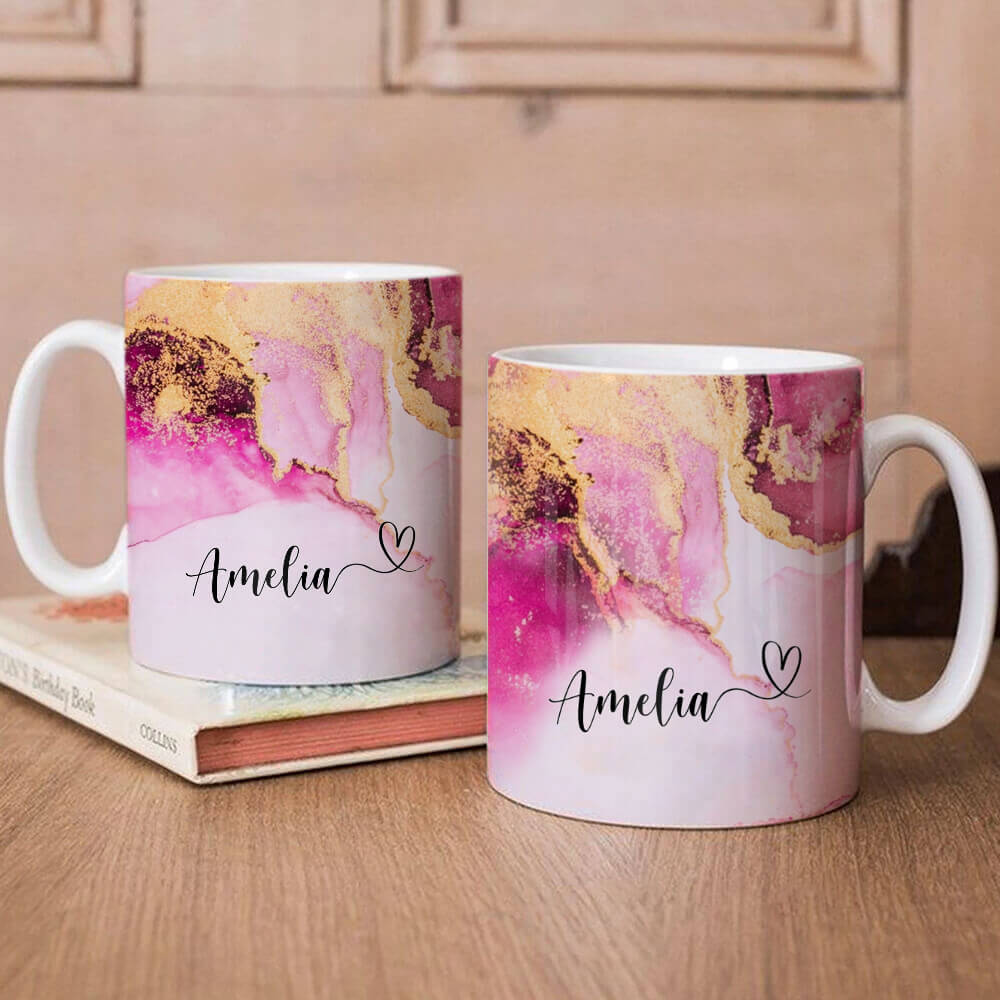 Best Mom Ever Pink Marbled Ceramic Coffee Mug