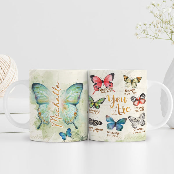 Butterfly Personalized Christian Mugs For Daughter