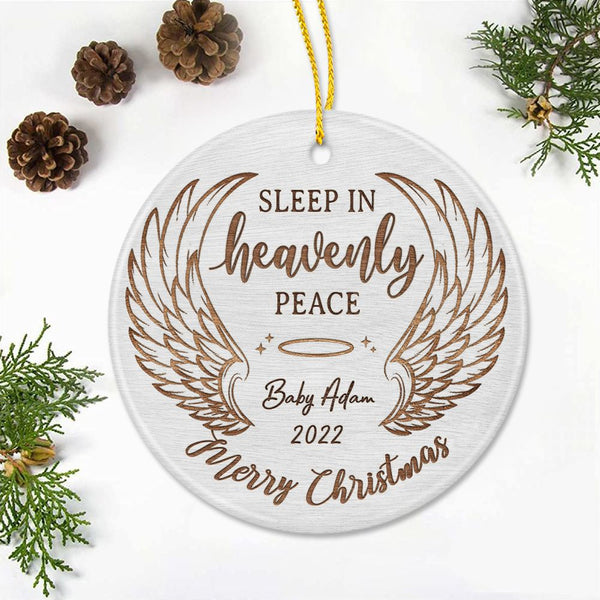 Personalized Memorial Ceramic Ornament Gifts - Sleep In Heavenly Peace