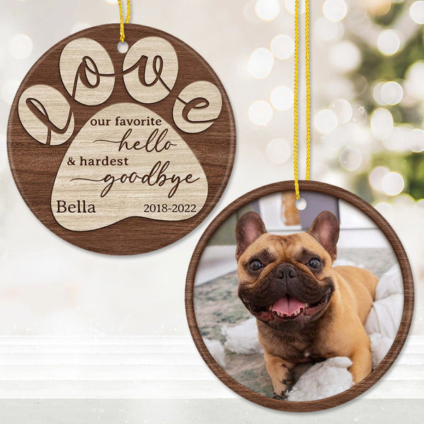 Personalized Memorial Ceramic Ornament Gifts For Dog Cat Lovers - Our Favorite Hello