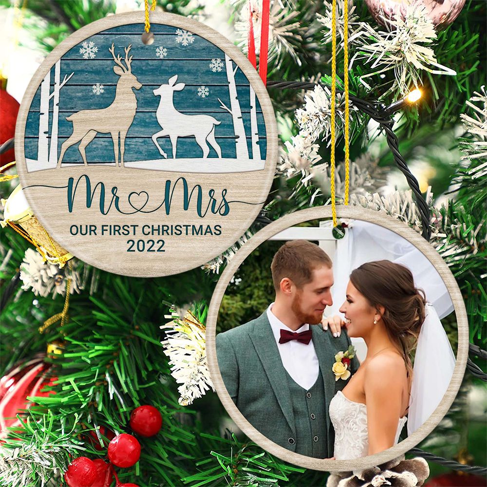 Our First Christmas Engaged Photo Christmas Ornament, 44% OFF